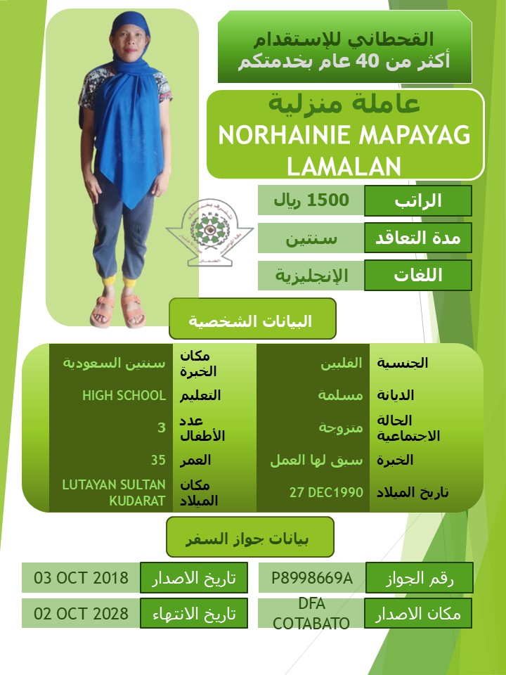 NORHAINIE MAPAYAG LAMALAN